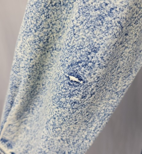 Vtg Pretty Bleu Acid Wash Denim Shirt w Applique Florals & Rhinestones Size M - Afbeelding 9 van 20