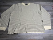 Vintage Polo Ralph Lauren Mens Shirt Heavyweight Ribbed Long Sleeve Striped 2XL