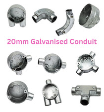 VAT INC - CHEAPEST - 20mm Galvanised Conduit Fittings Y U Tee Loop Inspection