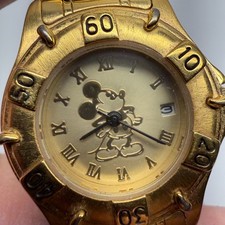 Disney Time Works Mickey Mouse Metal Watch 85/8046 - 6L12 - No battery AS IS