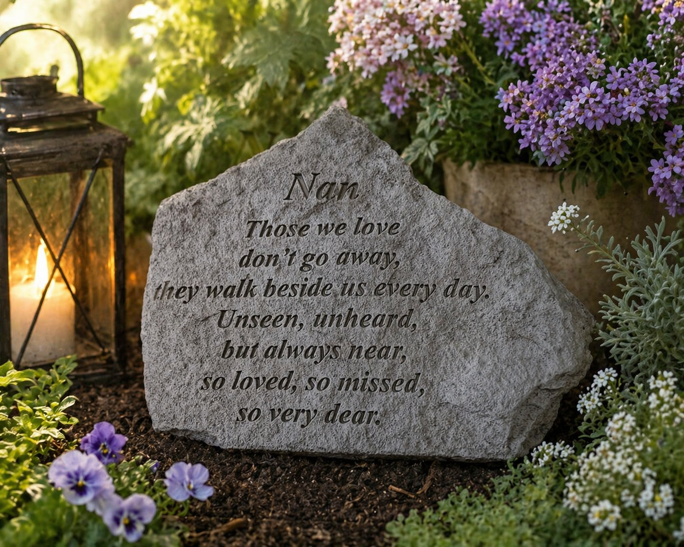 Nan Memorial Garden Stone Plaque Remembrance Ornament Grave Marker Cast Stone