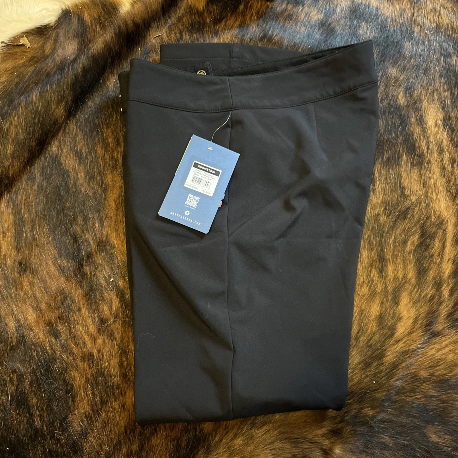 Women’s Large Full Moon Softshell Snow Ski Pant White Sierra BLACK T920W29