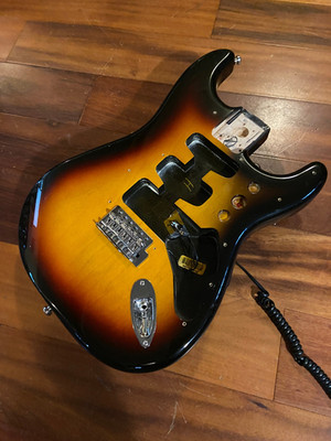 Genuine Fender 3 Tone Sunburst Strat Stratocaster Alder Body w/ Bridge Hardware