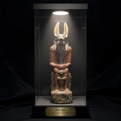 Ancient Egyptian Seated Anubis Statue Divine Guardian of Tombs Antiquities BC
