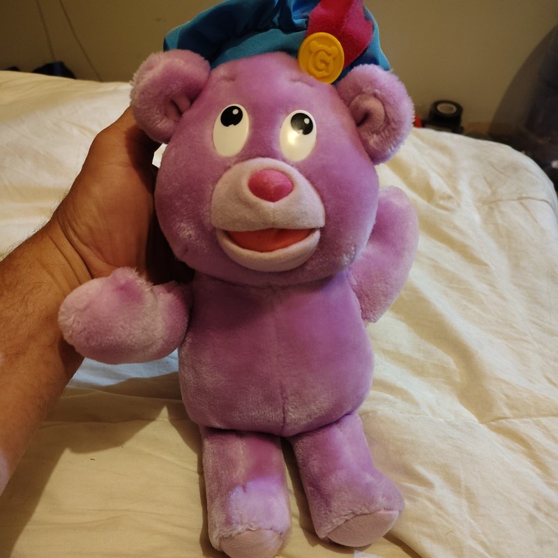 VINTAGE 1985 DISNEY FISHER PRICE GUMMI BEARS CUBBI PURPLE STUFFED ANIMAL PLUSH