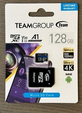 Team Group 128GB Elite microSDXC UHS-I U3 V30 A1 4K UHD Memory Card 128 Gigabyte