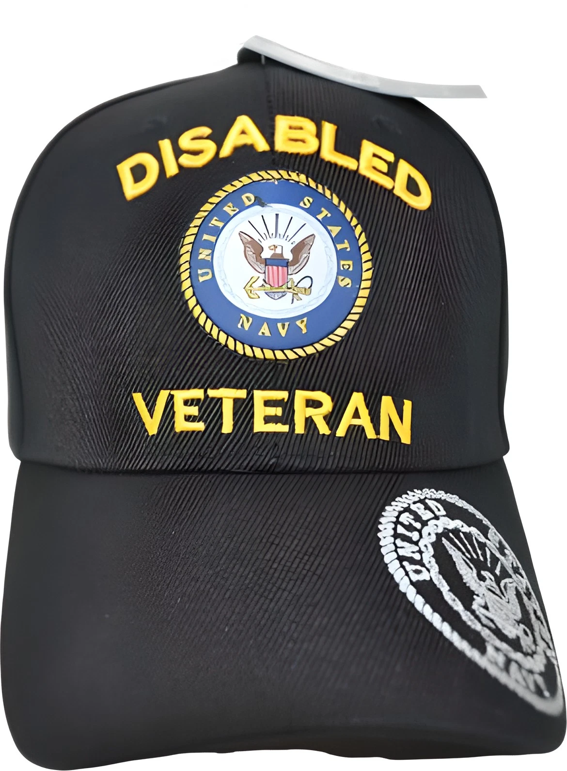 Disabled Navy Veteran C1472 Shadow On Bill Mens Cap [Black - Adjustable]