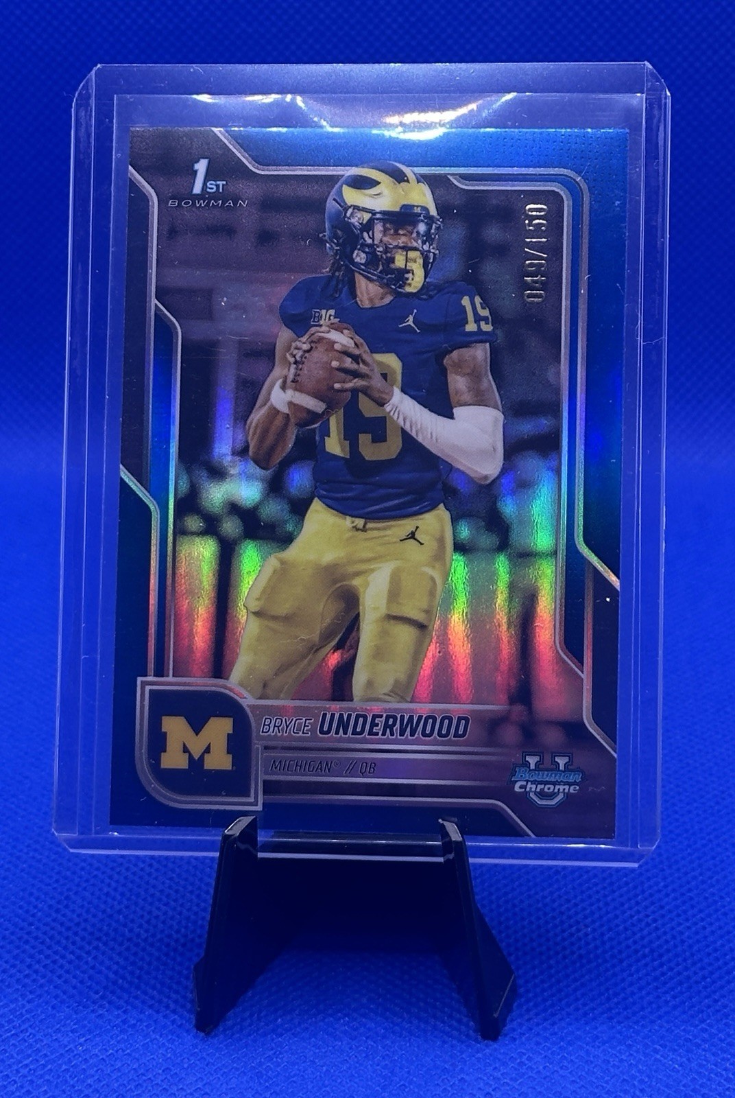 2025 Bowman Chrome U 1st Card Bryce Underwood (True Blue) Color Match #’d  /150