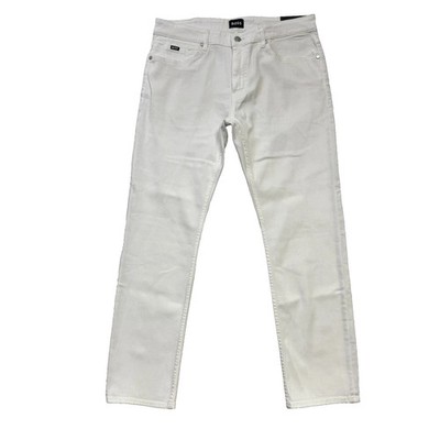 NWT-Hugo Boss Mens White Denim Jeans 36x32 Delaware Slim Fit Premium Cotton-$198