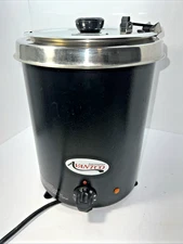 6 Qt Black Soup Kettle Warmer Commercial Chili Nacho Cheese