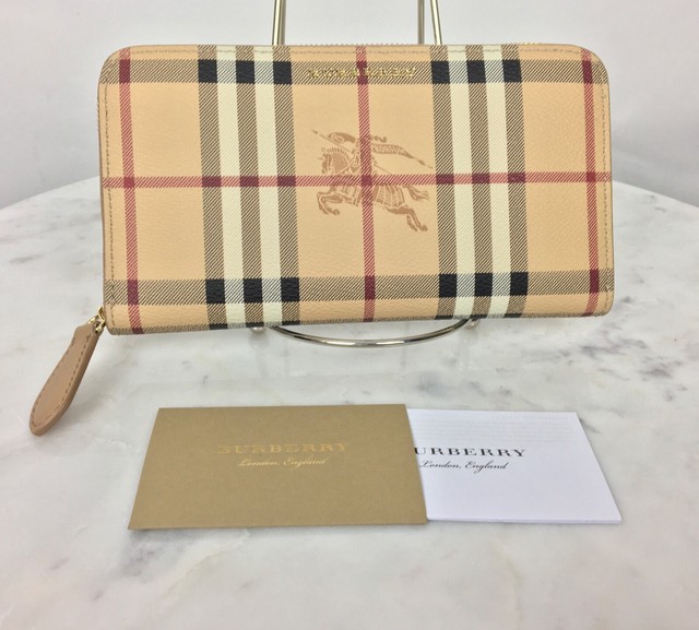 burberry haymarket zip around wallet
