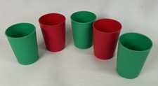 Vintage Tupperware Toys Stackable Mini Tumblers Green And Red 1503 Lot Of 5