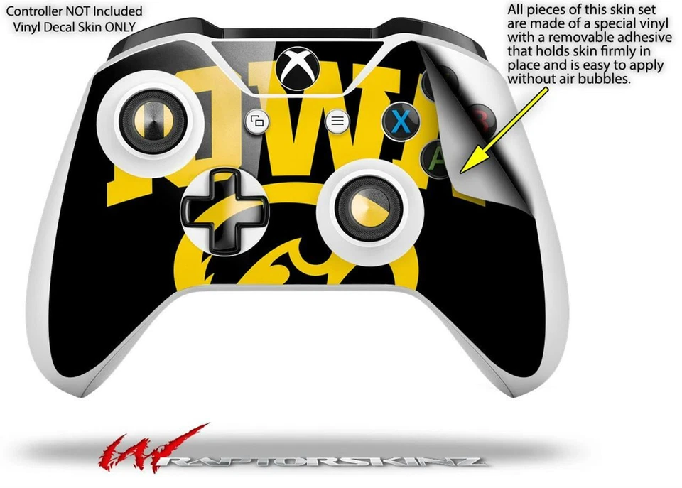 Recubrimiento para Controlador XBOX One S/X Iowa Hawkeyes Tigerhawk Ovalado 01 Dorado sobre Negro Foto 2 de 4