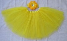 3 Pcs Yellow Lemon Tutu Skirt Ballet Dance Tulle Girl N Headband Set Child Girl