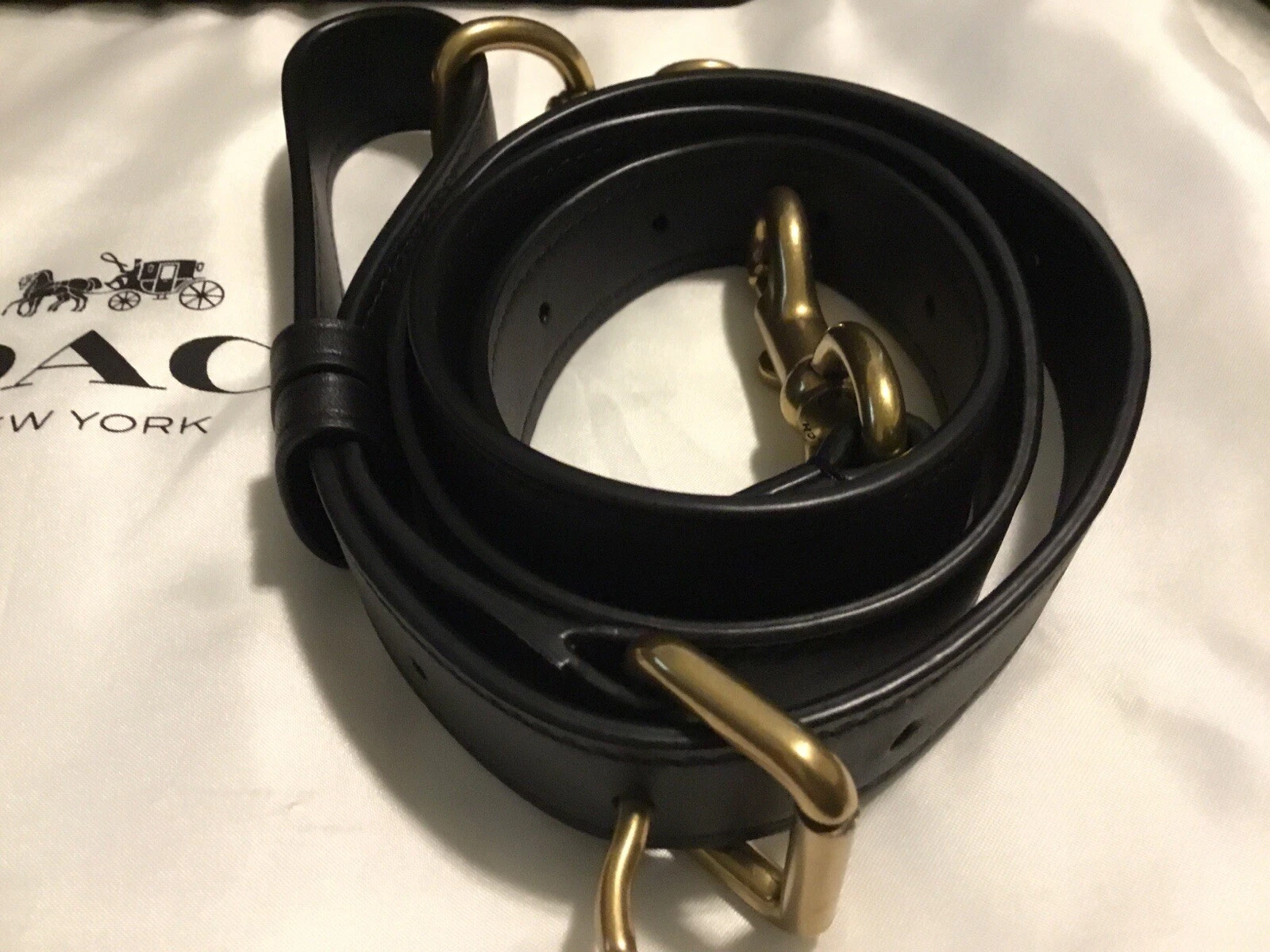 Borsa a tracolla Coach Dreamer in pelle mista nero oro #73547