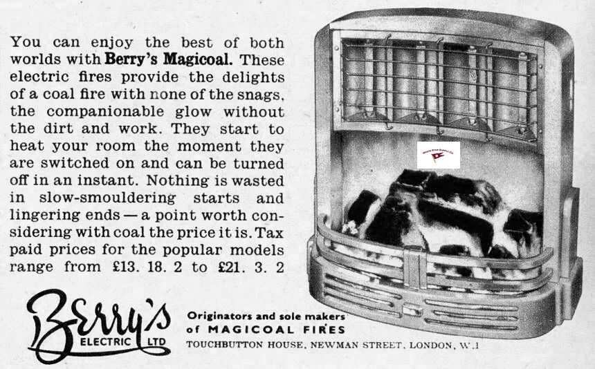 TITANIC STATEROOM HEATER SUPPLIER, BERRYu0026#039;S MAGICOAL ELECTRIC HEATER,  COOL AD RP | eBay