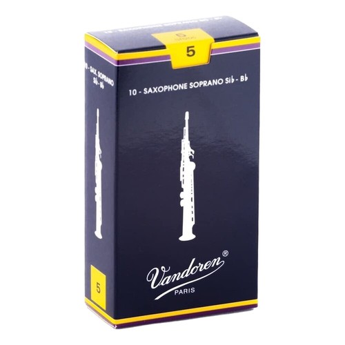 Vandoren Soprano Saxophone Reed Traditional Grade 5.0 Box of 10 - 第 1/1 張圖片