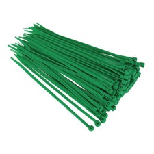 Green Cable Ties 100pk Nylon Zip Tie Wrap Net Fence Fencing Fixing 200mm x 4.8mm