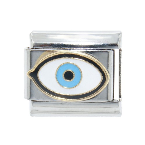 Evil Eye enamel Italian Charm fits 9mm classic Italian charm