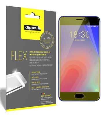 3x Schutzfolie für Meizu M6 Folie, 100% Displayabdeckung, dipos Flex