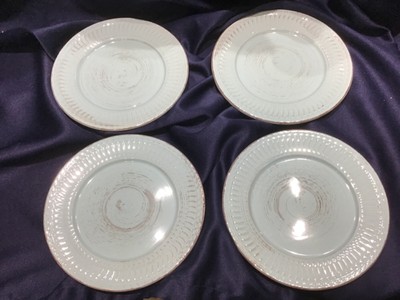 HOME ESSENTIALS COSENZA set of 4 SALAD PLATES TEAL never used! NEW! EXCELLENT!