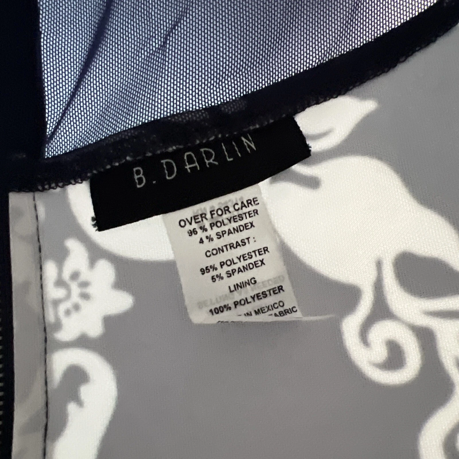 OFF WHITE Abito donna B. Darlin aderente e svasato taglia 5 6 blu e bianco