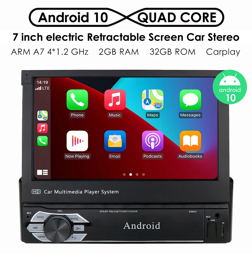  Car Stereo in Dash Single DIN 7 Inch HD Flip Out Touch Screen  Radio GPS Head Unit Support Bluetooth Hands-Free GPS Navigation Mirror Link  FM USB SD MP5 with Backup Camera