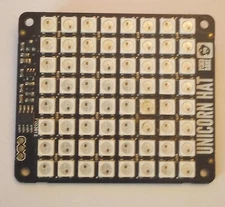 Pimoroni Unicorn Hat - 8x8 RGB LED Shield for Raspberry Pi