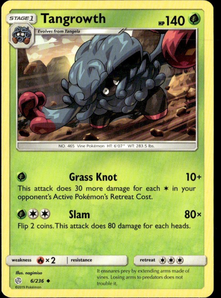 Pokemon Tangrowth 6/236 Cosmic Eclipse Non Holo Uncommon 2 Card Lot