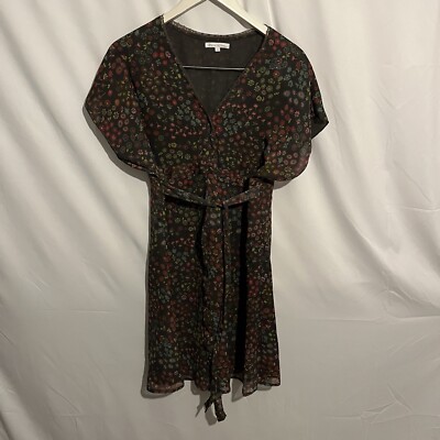Mamas and Papas Damen Kurzarm Umstandskleid Blumen Gürtel Größe 10
