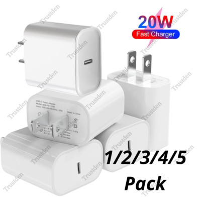 20W Power Adapter USB-C Type C Cube For Android iPhone iPad PD Fast Wall Charger
