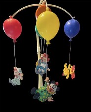 Vintage 1980 Raggedy Ann  Andy Circus Musical Mobile Dolly Toy Co Balloon Works