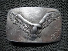 HEAVY LANDING EAGLE BELT BUCKLE! VINTAGE! THE GREAT AMERICAN BUCKLE CO! 1978! US