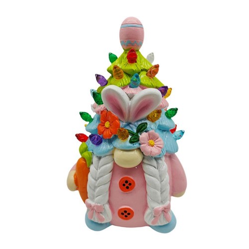 Easter spring decoration with lamp resin rabbit faceless doll dwarf decoration' - Picture 8 of 17