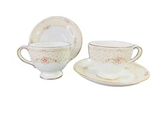 Wedgwood Turnberry China Leigh Shape Cup & Saucer-Set of Two Made in England