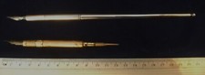 2 Dip Pens - Silver S Mordan & Gold Coloured Pen/Pencil