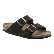 BIRKENSTOCK Mocha Arizona Suede Leather Sandals