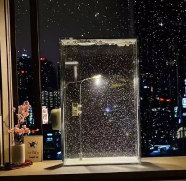 Christmas Lights Christmas Desktop Decor Handmade, Magic Snowy Landscape - Image 2 of 3