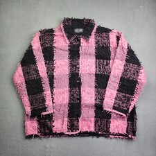 Rachel Brooke Button Up Shacket Womens 2x Pink Black Plaid Jacket