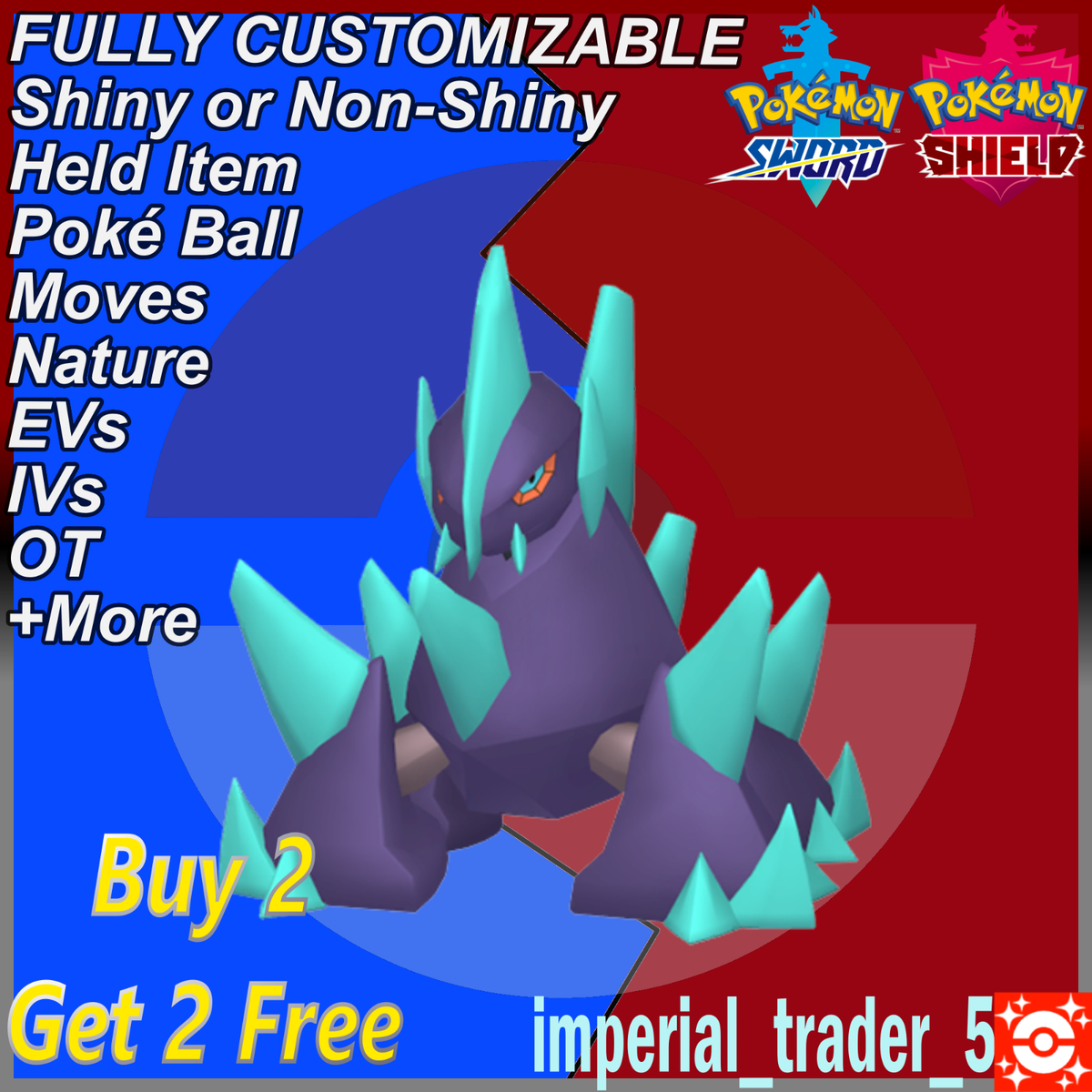 Pokmon Sword and Shield Shiny Gigalith W/ Best 6IV Customizable | eBay Pokmon Sword and Shield Shiny Gigalith W/ Best 6IV Customizable | eBay