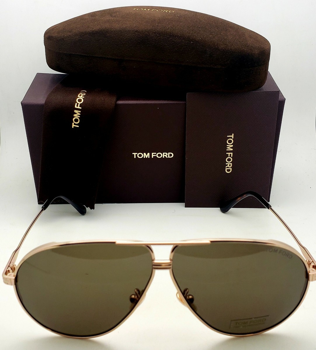 New TOM FORD Sunglasses JET TF 734-H 28N 64-7 Gold AVIATOR
