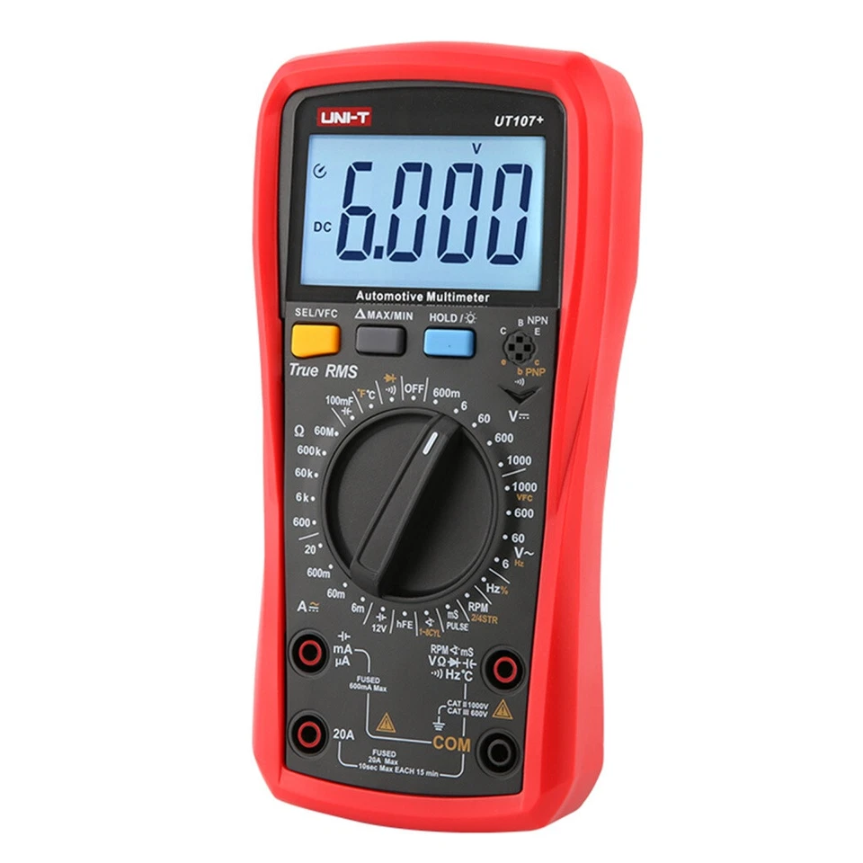KFZ Digital Auto-Multimeter 20A 1000V DWELL RPM Temperatur 12V Batterietest 6000 - Bild 3 von 4