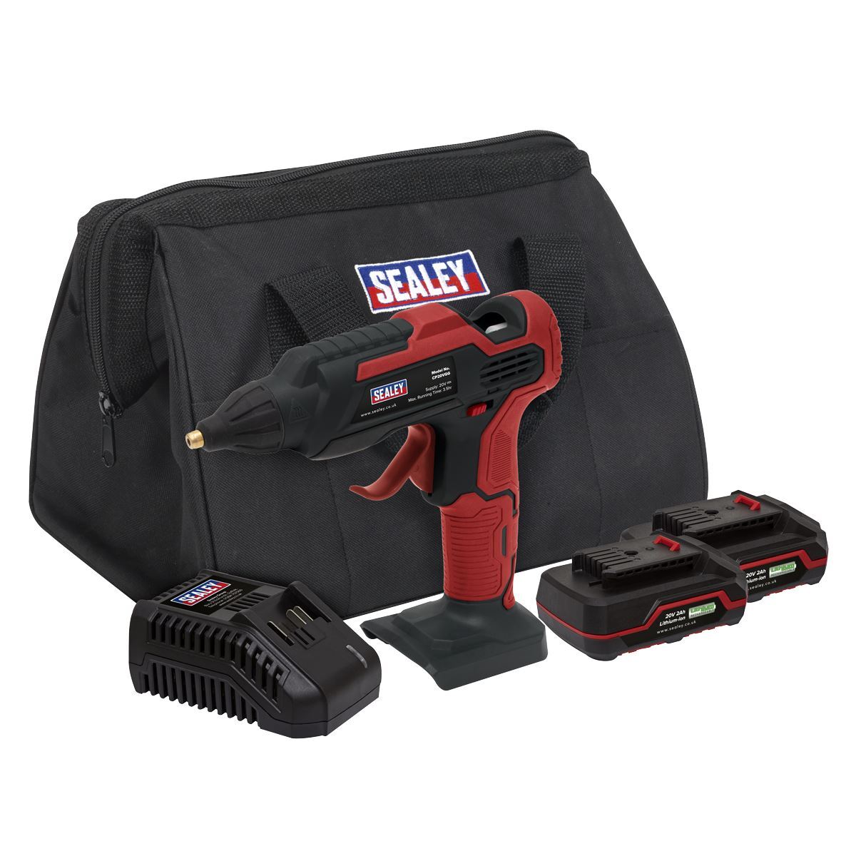 Sealey Cordless Colla Pistola Kit 20V SV20 Serie - 2 Batterie CP20VGGKIT