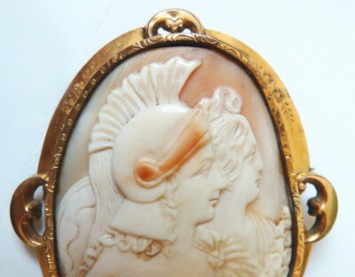 Broche Ancienne En Métal Doré Style Pomponne - XIXe Siècle - Occasion