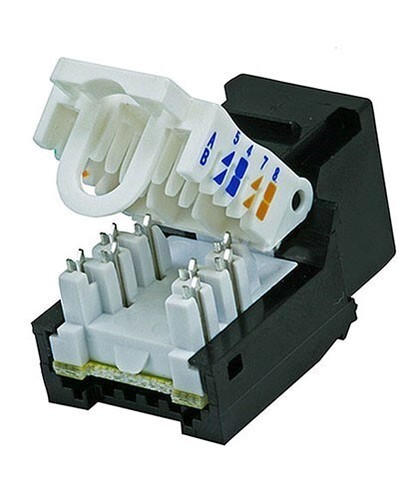 10 pièces Cat5E RJ45 sans outil Keystone Jack Ethernet LAN réseau câble solide noir - Photo 3/5