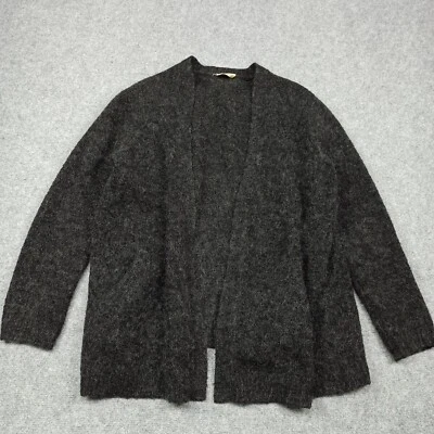 American-Vintage Laine Mohair Ouvert Surdimensionné Cardigan Taille M Gris Pull - Photo 1/4