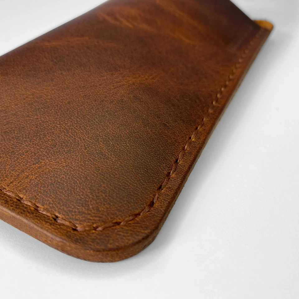 Crazy Horse Leather sunglasses Case, Custom Soft glasses Case, - Image 3 of 4