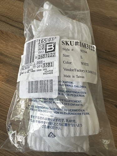 Land’s End Girls Knee Socks Lot 3 White Large Fits Shoes 1-4 - Picture 5 of 5