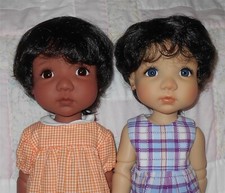 WEE 3 DIANNE Doll Wig SZ 10-11.5 DK BROWN Unisex Short Hair Body  Bangs A NWT