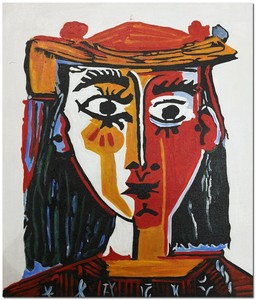 Woman with Hat - 20x24" Hand Painted Pablo Picasso Oil ...